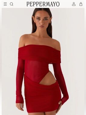 Peppermayo No Doubt Mini Dress in Red NWT